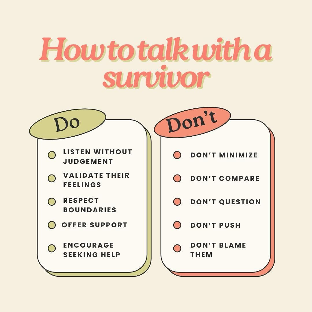 🗣️ How to support a survivor: small actions can make a big difference. Let&rsquo;s create a safe space with empathy and respect. 💛. #supportsurvivors #survivor #victimblaming #support #ourbodiesourchoice