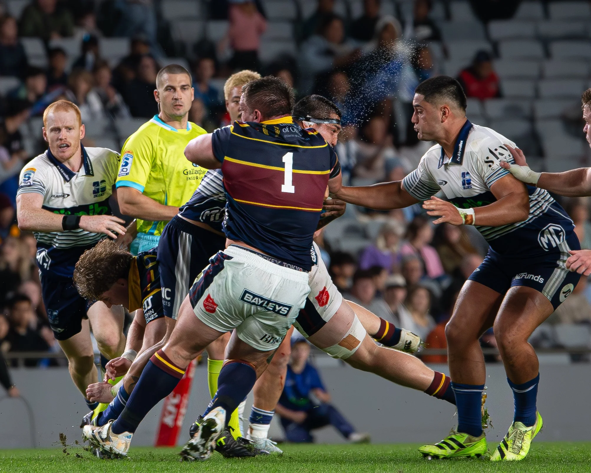 Props Ethan de Groot and Marcel Renata

Highlanders vs Blues 17 April 2026. Shot by: Dominic Gasparich