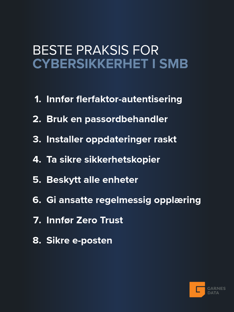 Beste praksis for cybersikkerhet i smb