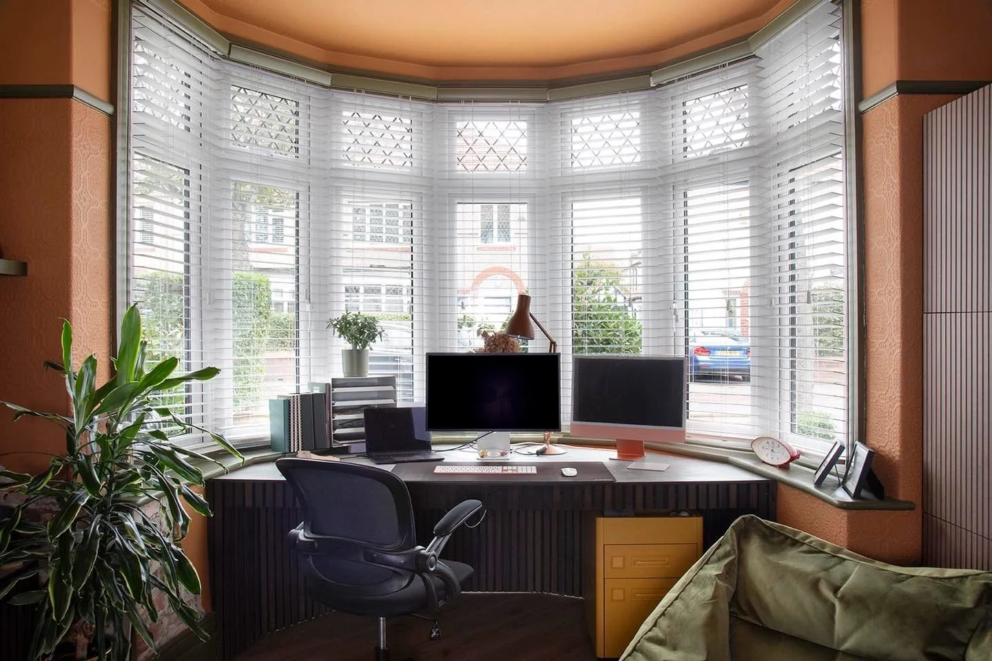 As the year slows, I ask my spaces to slow me down.
My office is no exception.

The challenge here was creating a room that could hold many different roles at once:  client work, business strategy, painting, yoga and body balance, weights, meditation