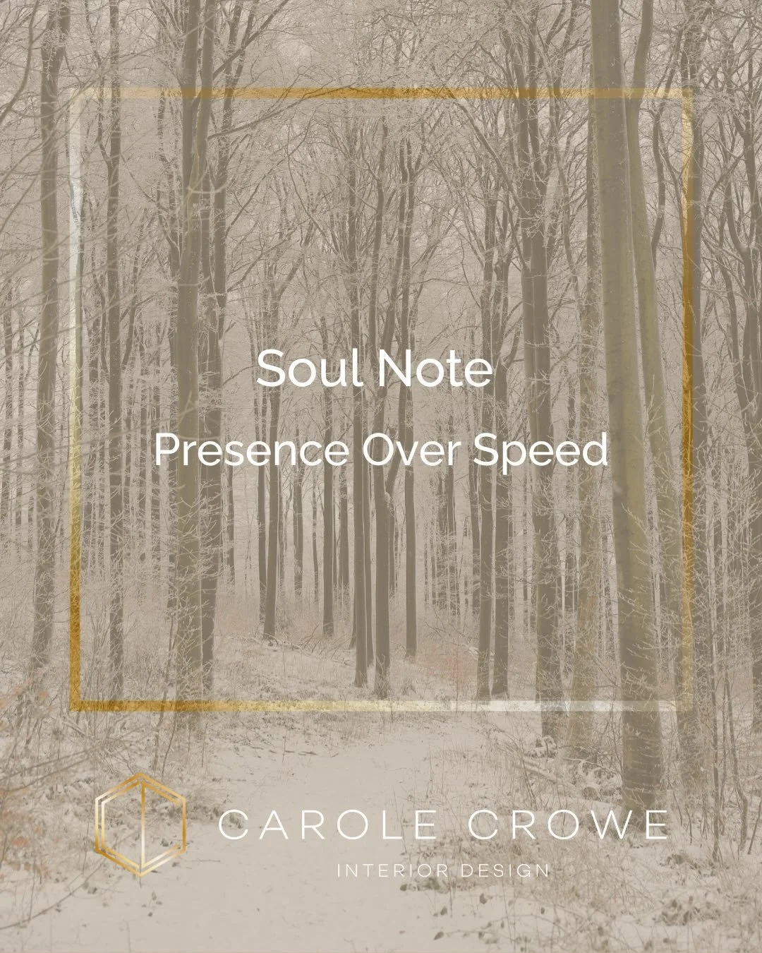 Soul Note | Presence Over Speed

This week reminded me that presence is not passive. It is powerful.

January can make it feel like you need to move fast. New year, new plans, new offers, full speed ahead. As if speed is the same thing as progress.

