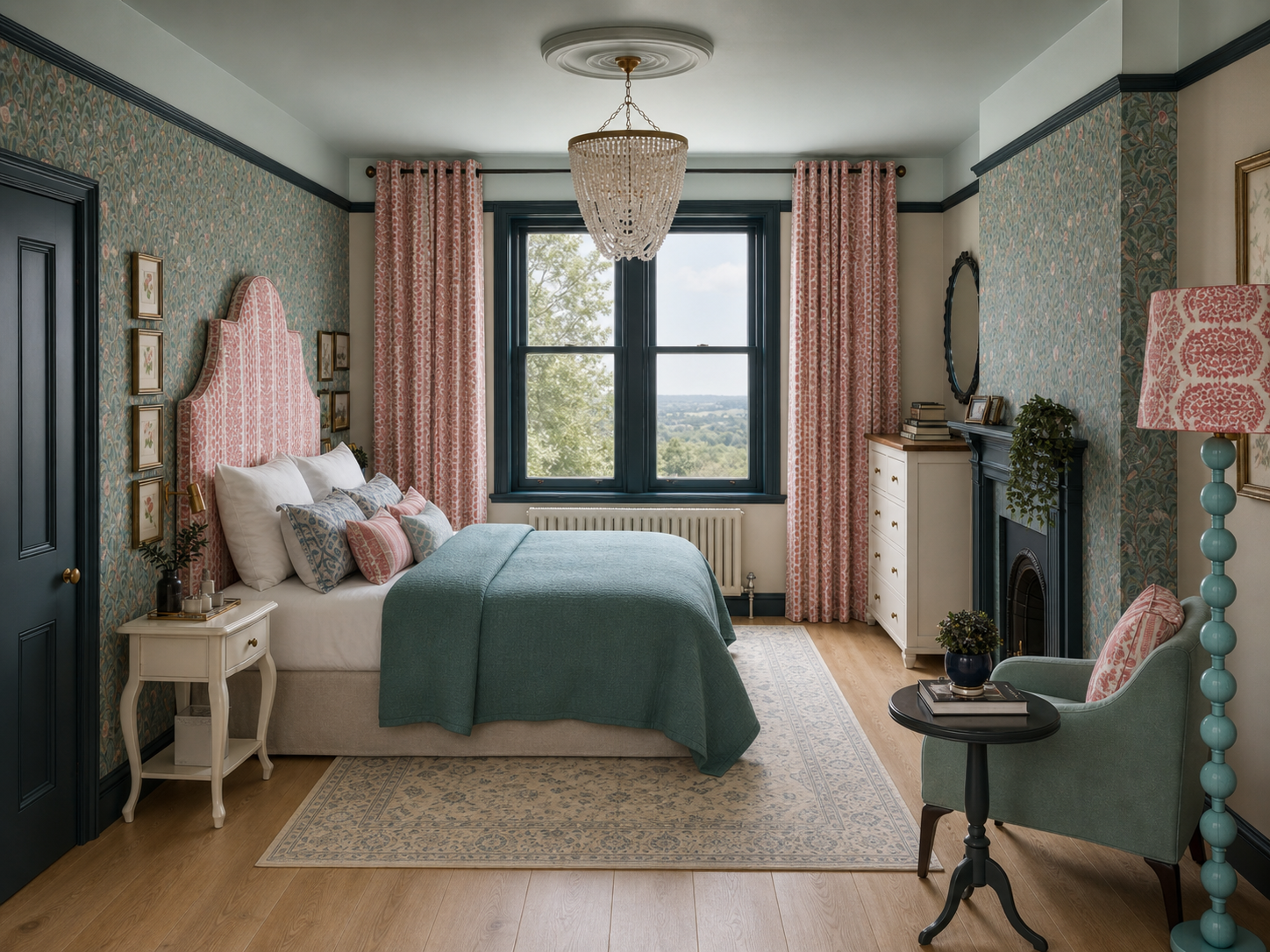 county-durham-master-bedroom-window-view-floor-length-patterned-curtains-feature-headboard.png