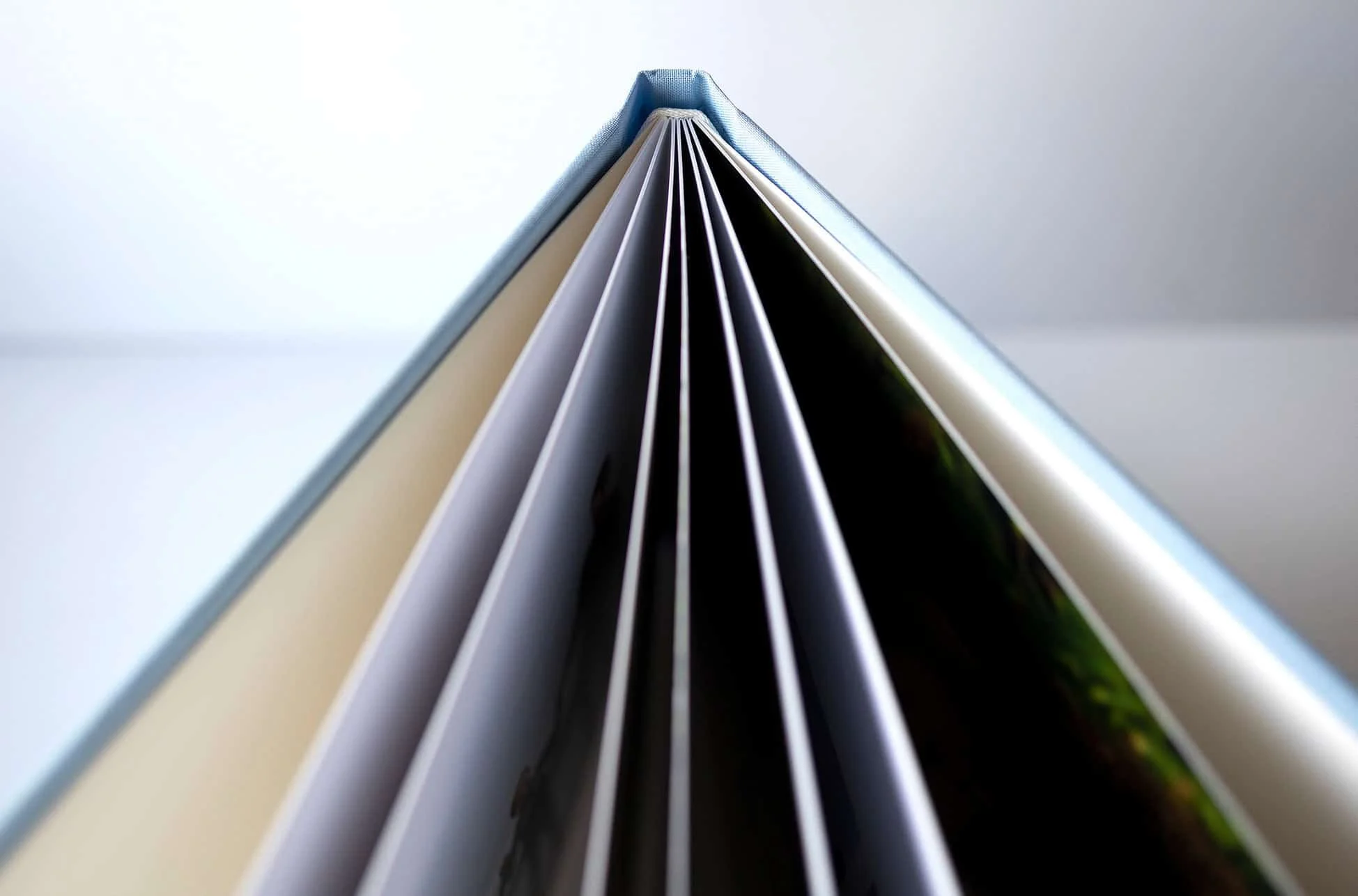 Toppen av et album som viser albumblader