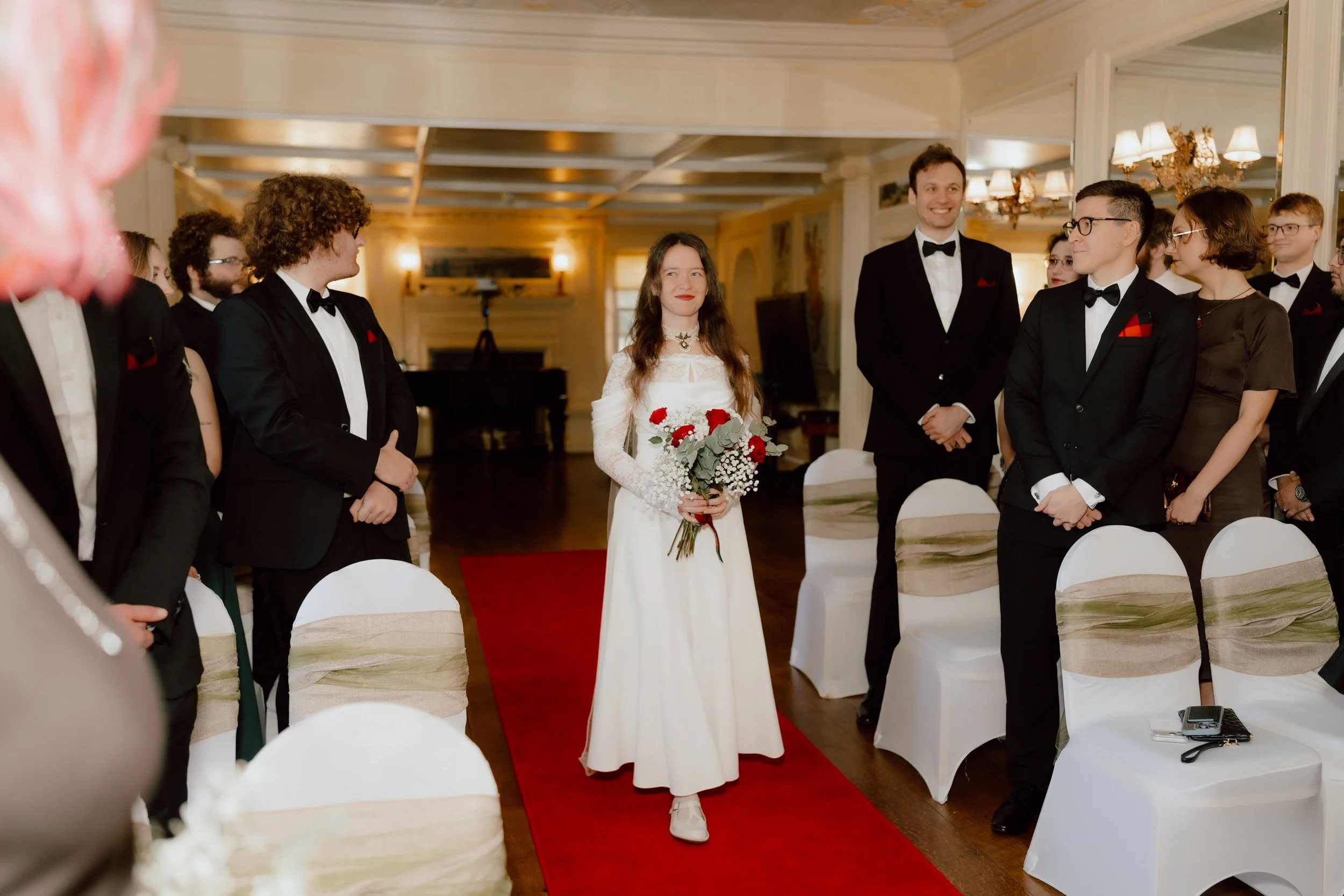  Bride and groom portraits at Fingask Castle photographed by Perthshire wedding photographer Patrice Little 