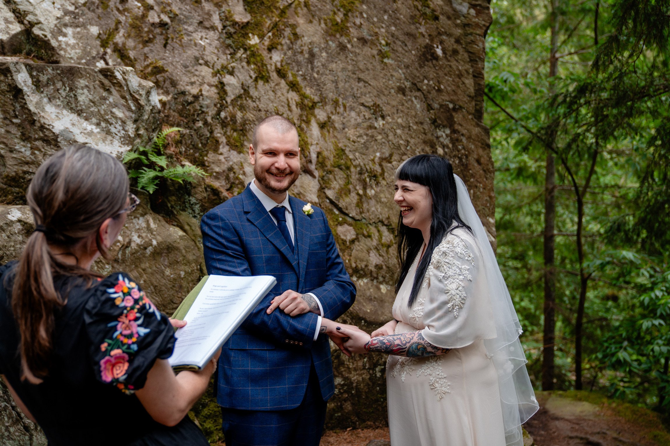 Couple Exchanging Vows During Their Hermitage Elopement