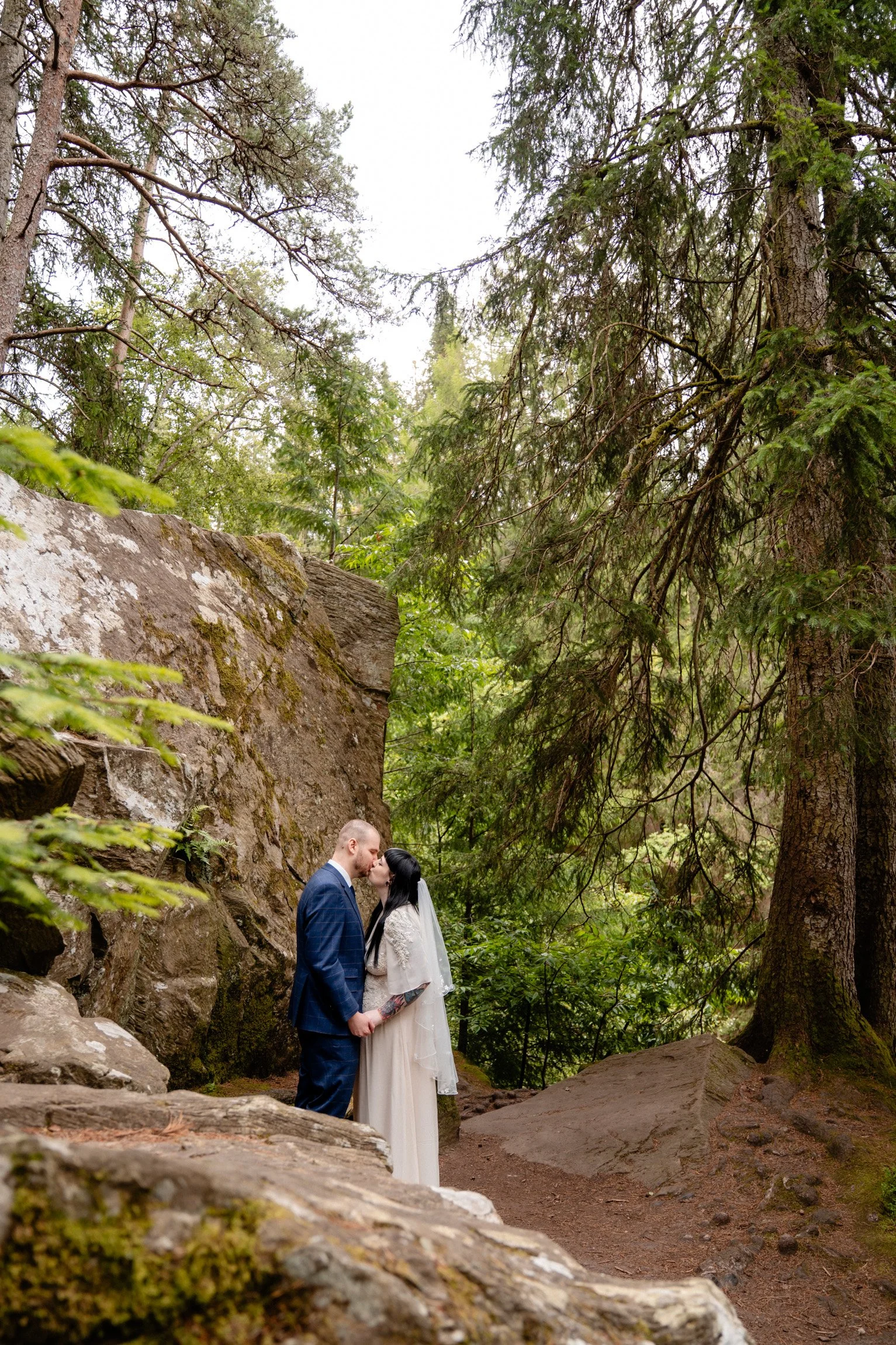 Bride and Groom Portrait at The Hermitage Woodland