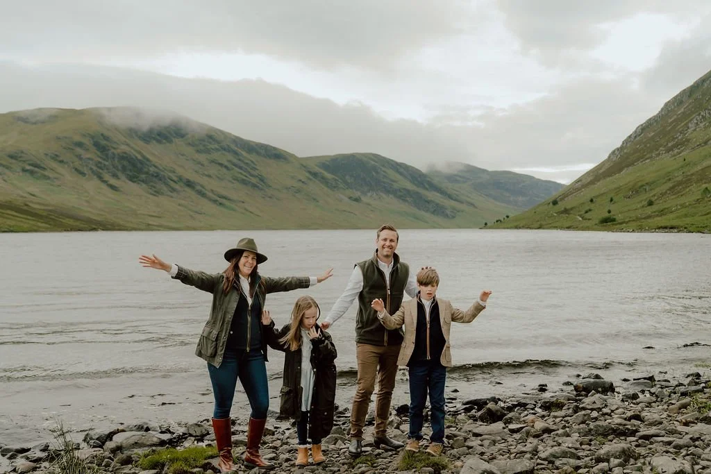 Family Portrait Beside a Scottish Loch