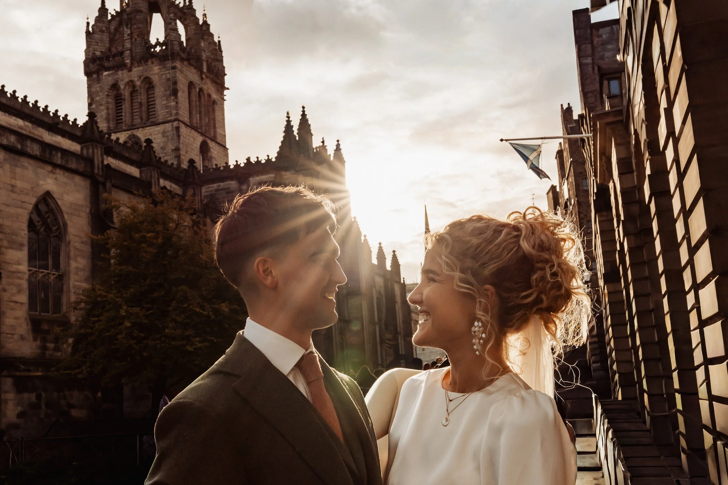 candid bride and groom photograph inside Edinburgh City Chambers
