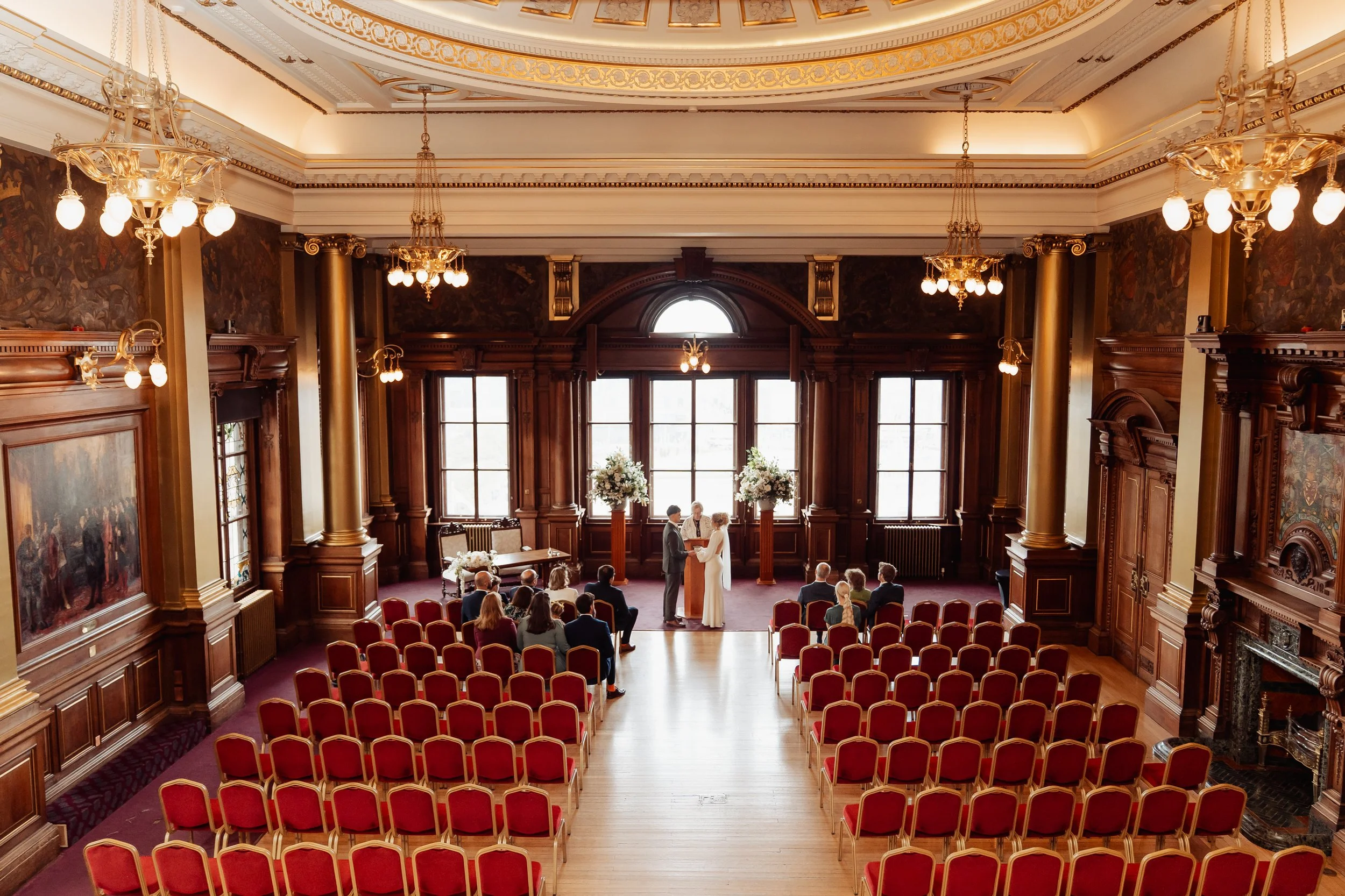 documentary wedding photographer capturing ceremony at Edinburgh City Chambers