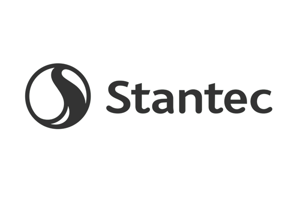 Stantec logo with a stylized drop icon and the company name in black text.