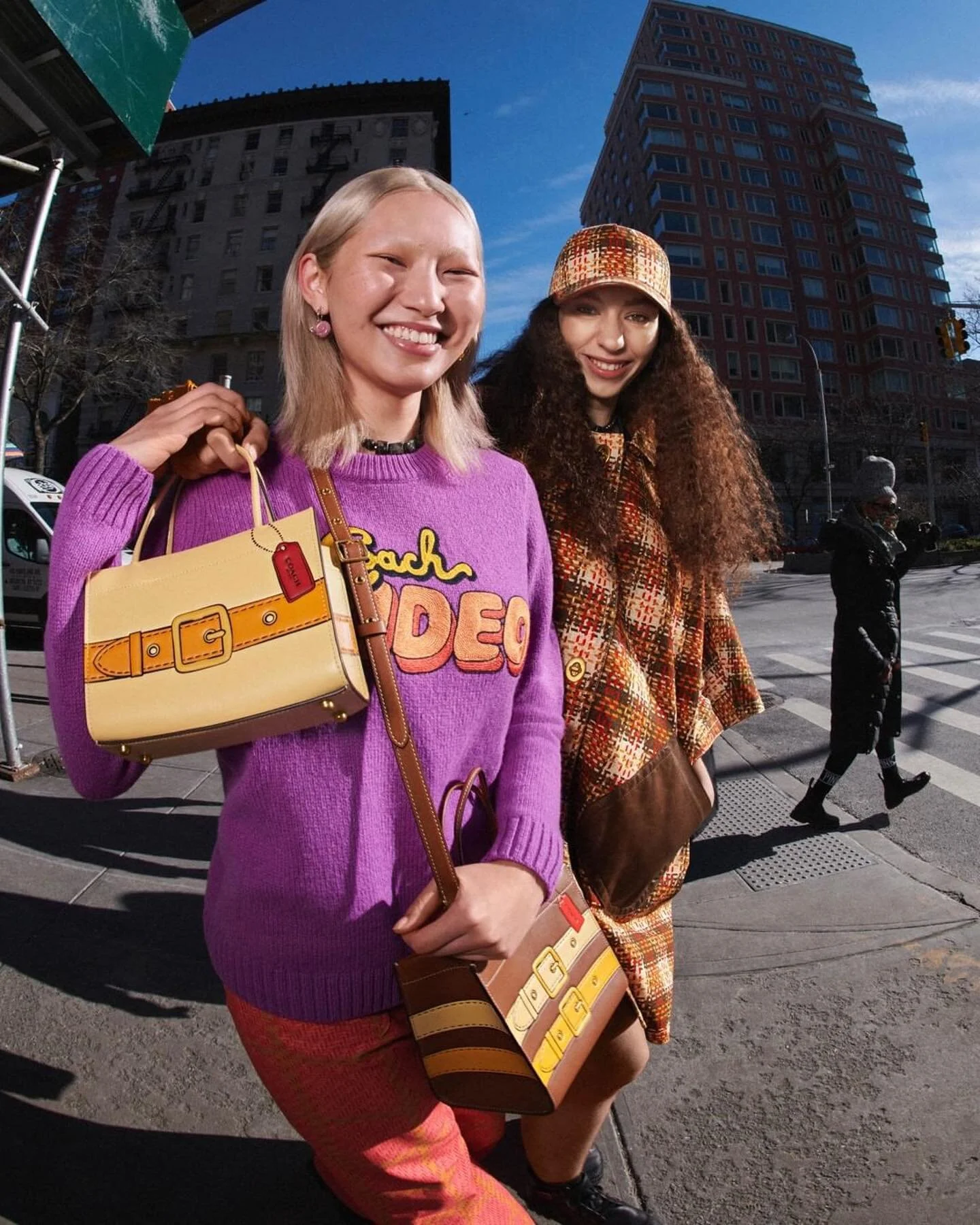 New Work for @coach 💜@tylerkohlhoff Makeup @christinecherbonnier Hair @mideyahparkerhair This was a record cold one in NYC! Thank you to the entire Coach fam for making it such a fun day!! #coach