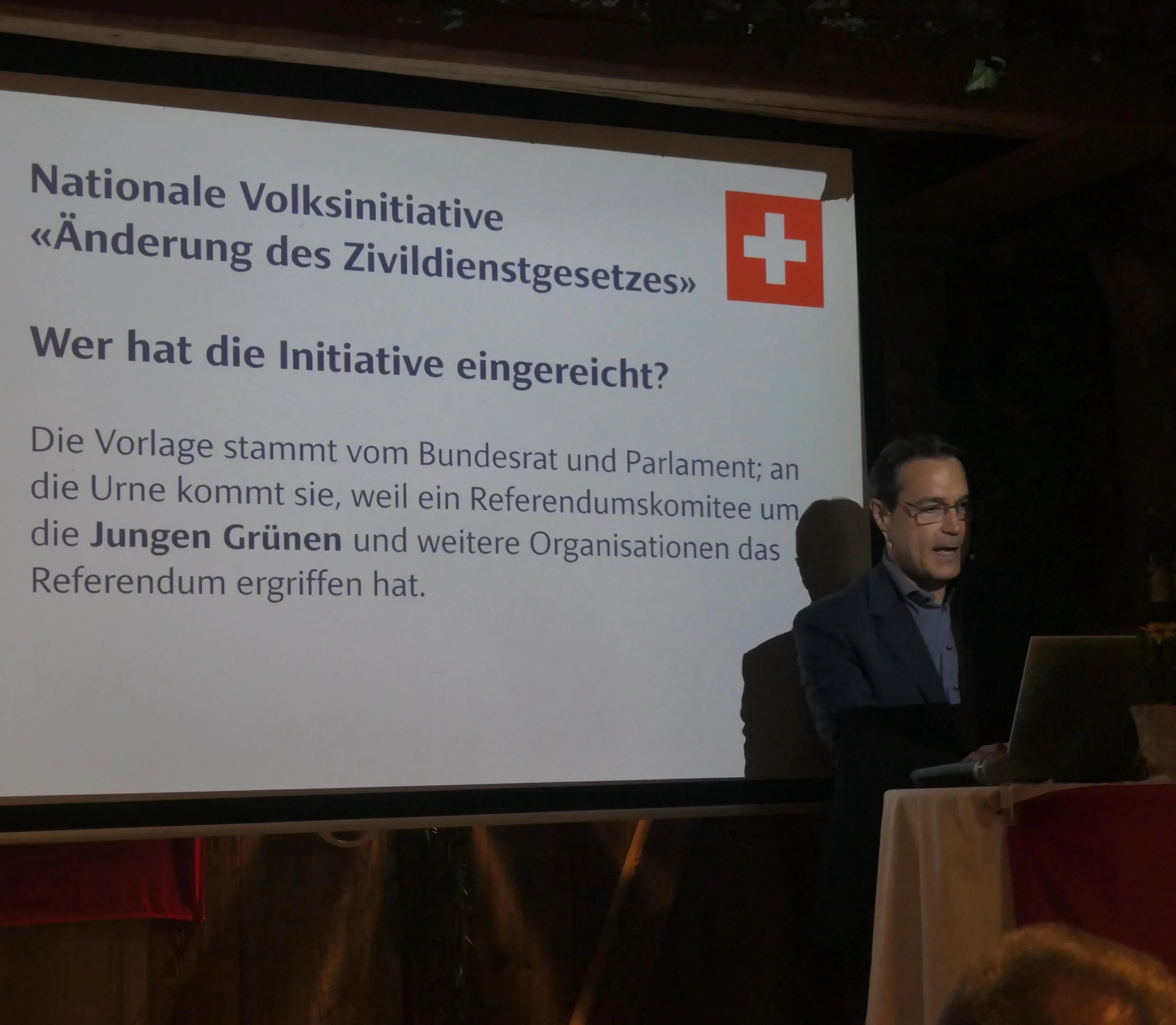 Am 7. Mai hatten wir eine offene Mitgliederversammlung mit Gastreferat Marcel Dettling unser Pr&auml;sident der ganzen SVP Schweiz. Nach vielen nationalen, kantonalen und kommunalen Vorlagen stellte Marcel das Thema Nachhaltigkeitsinitiative unseren 