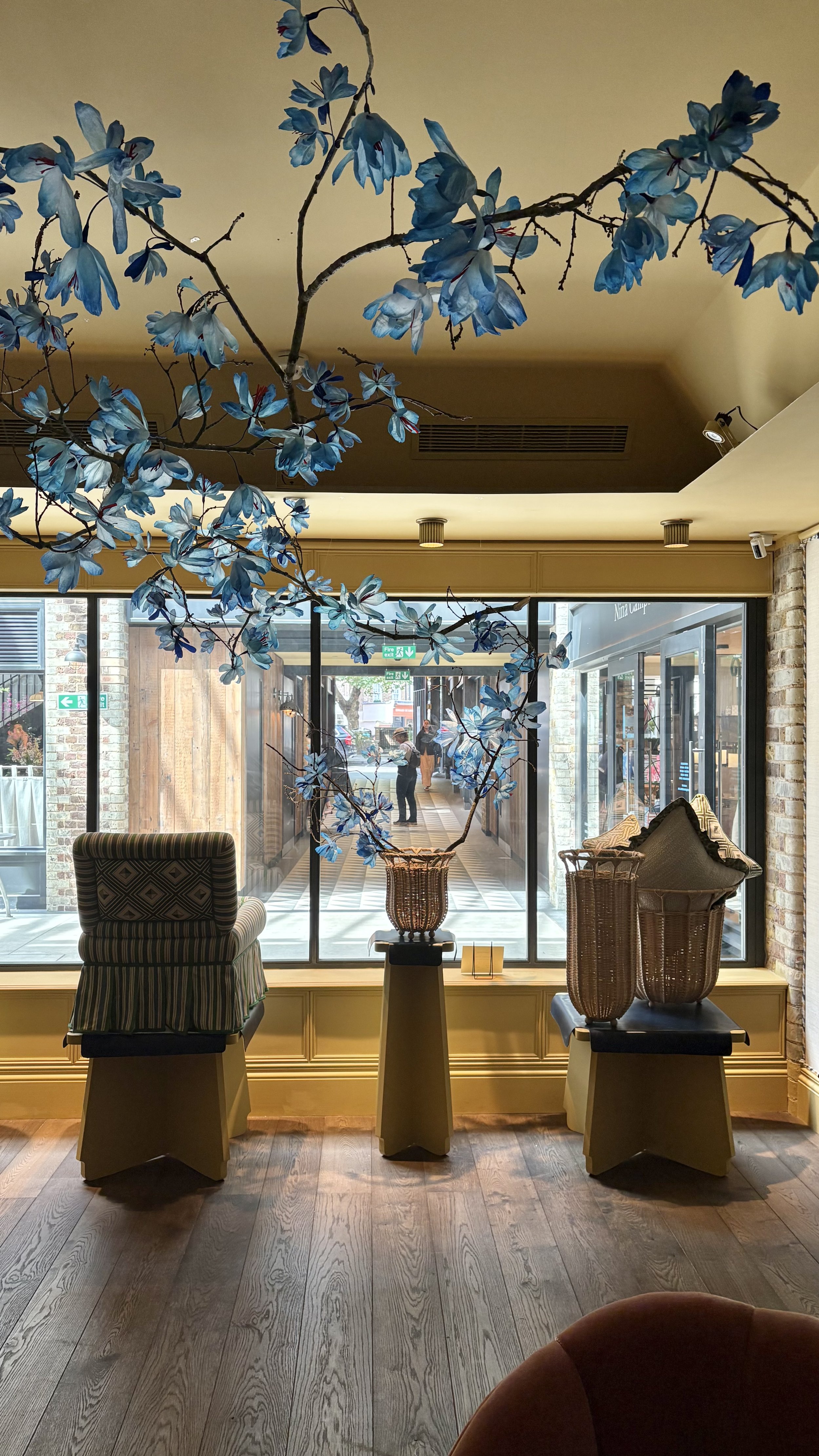 "Suspended in Blue", a flower installation I made for And Objects in Pimlico for Belgravia in Bloom, 2025.