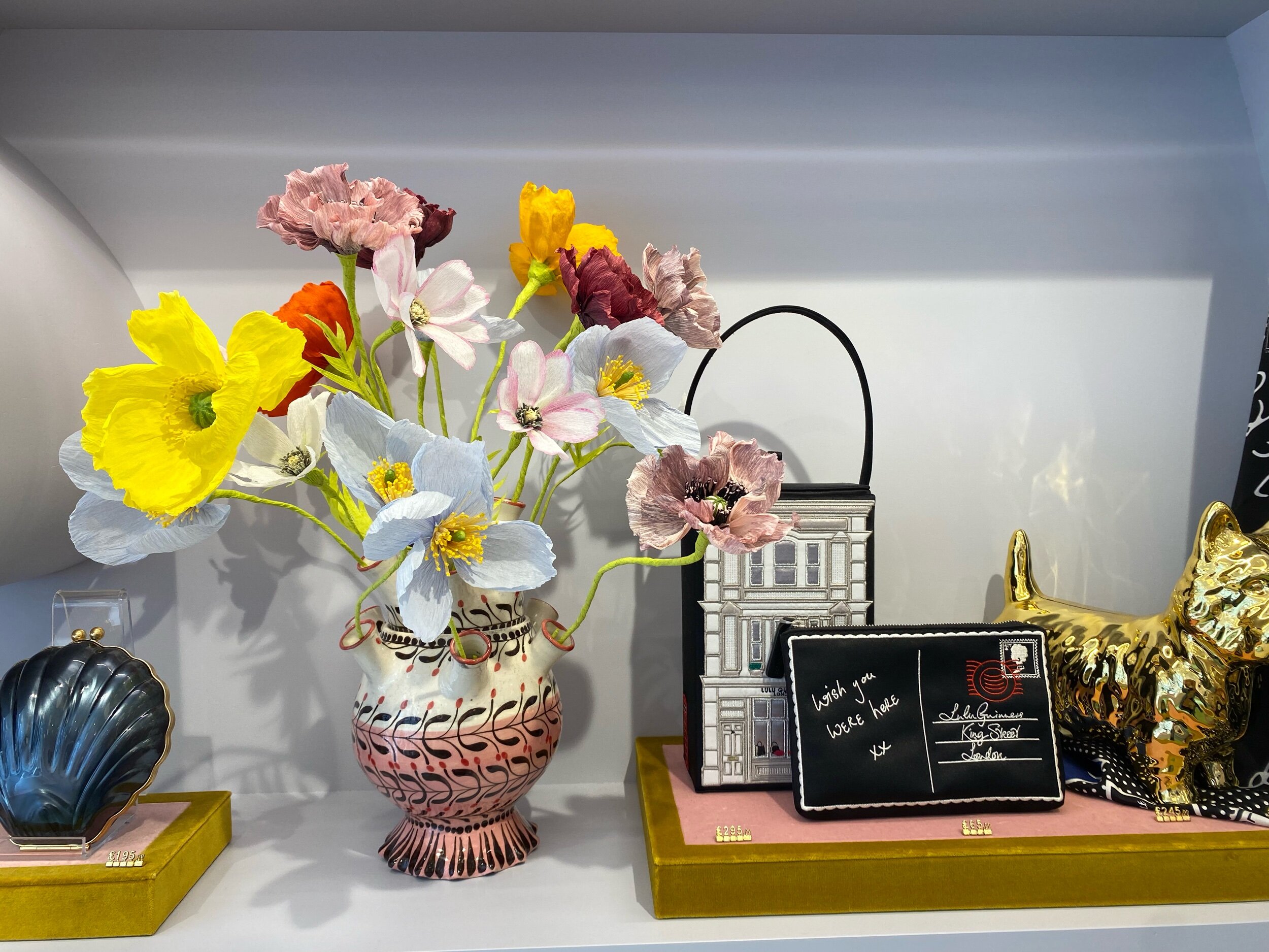 Mixed paper flowers for Lulu Guinness flagship store in Covent Garden, London.