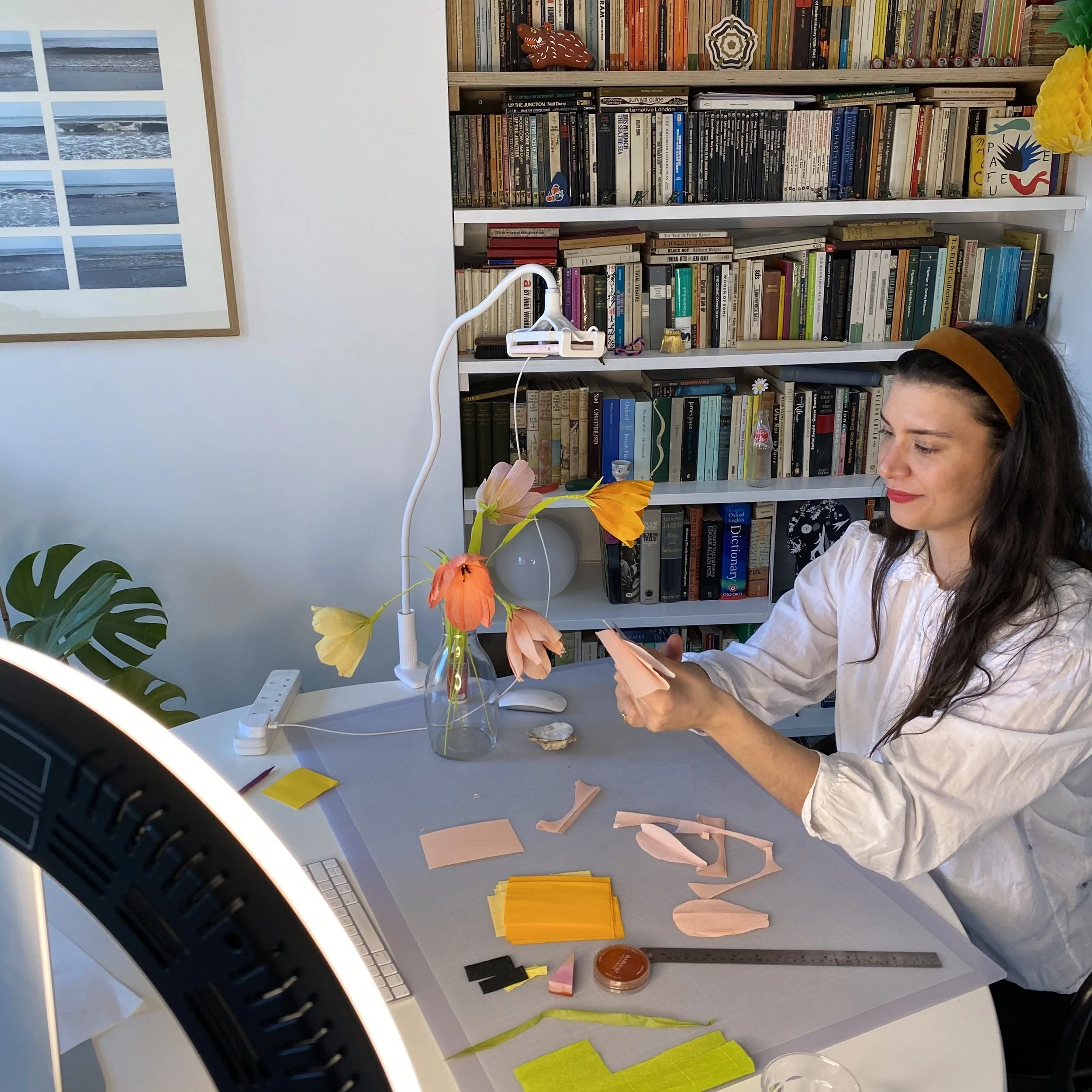 Teaching a tactile craft through a laptop camera.
