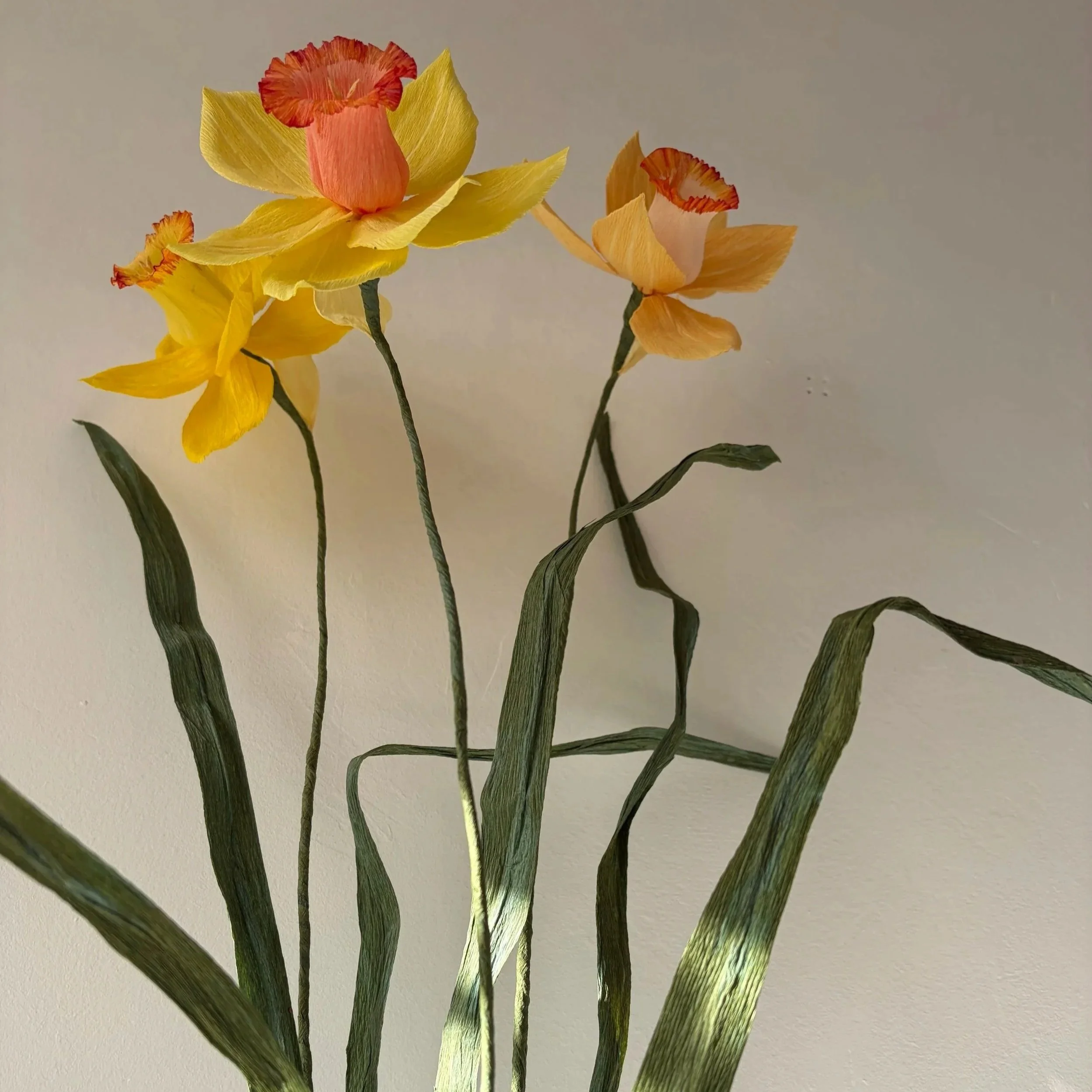 Handmade Paper Daffodils - Set of Three
