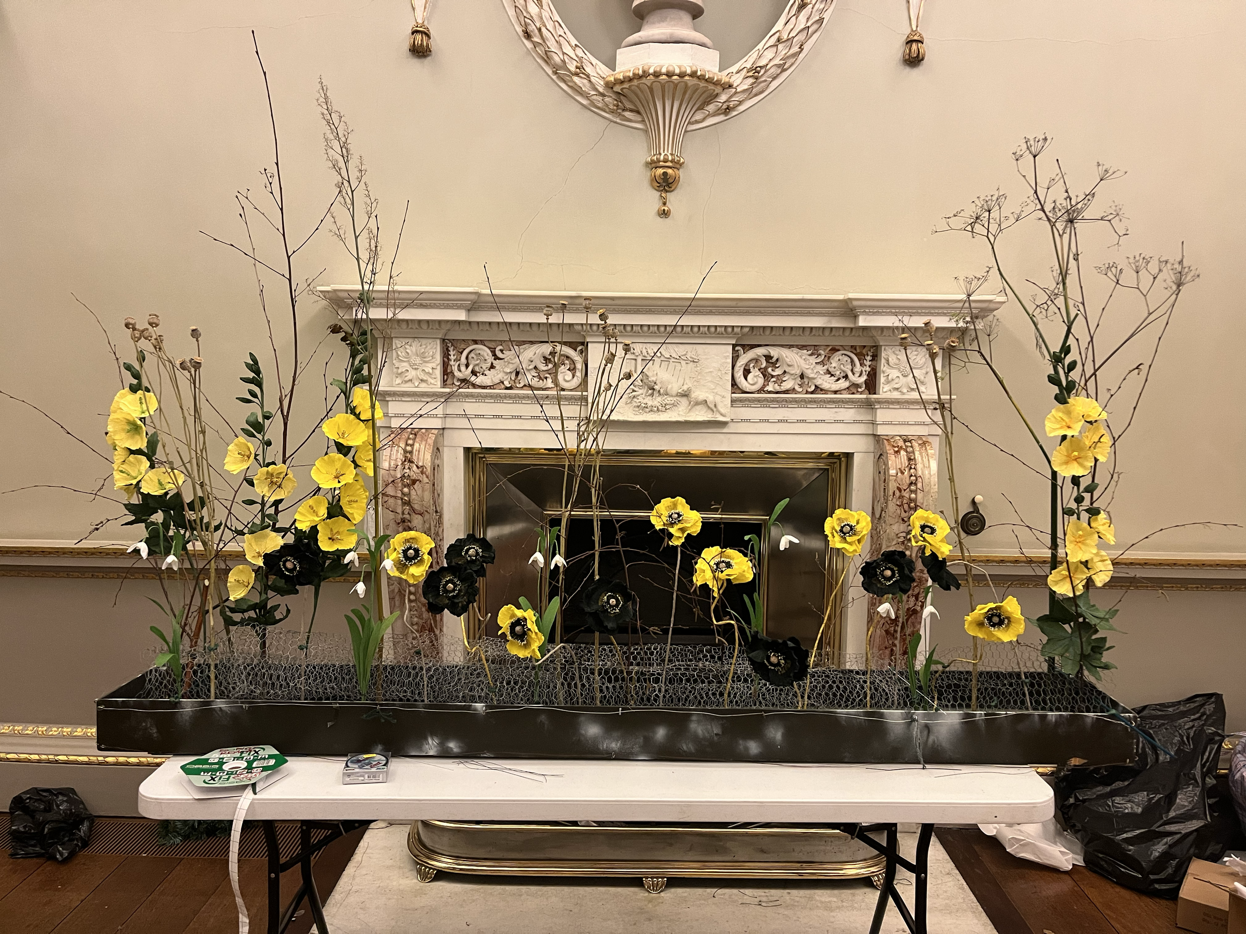Holkham Hall, Paperflowers by EMMELI KIMHI. Poppies and Hollyhocks.