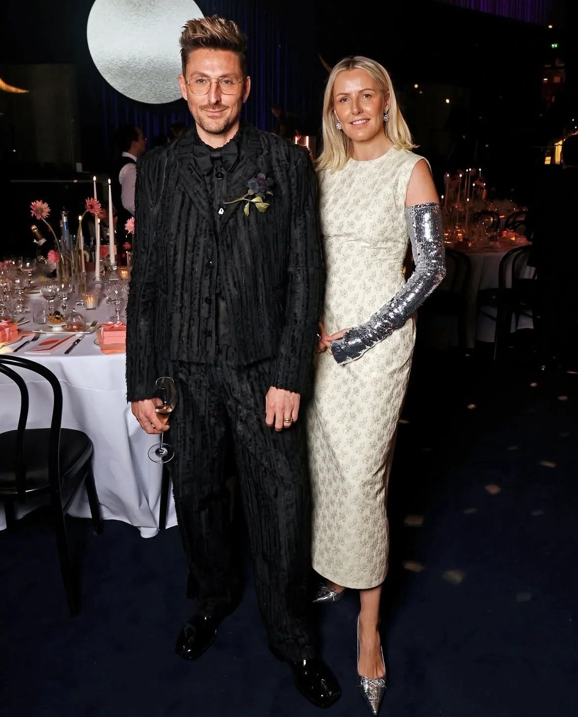 Henry Holland wearing a paper rose at the Fashion awards, November 2025.