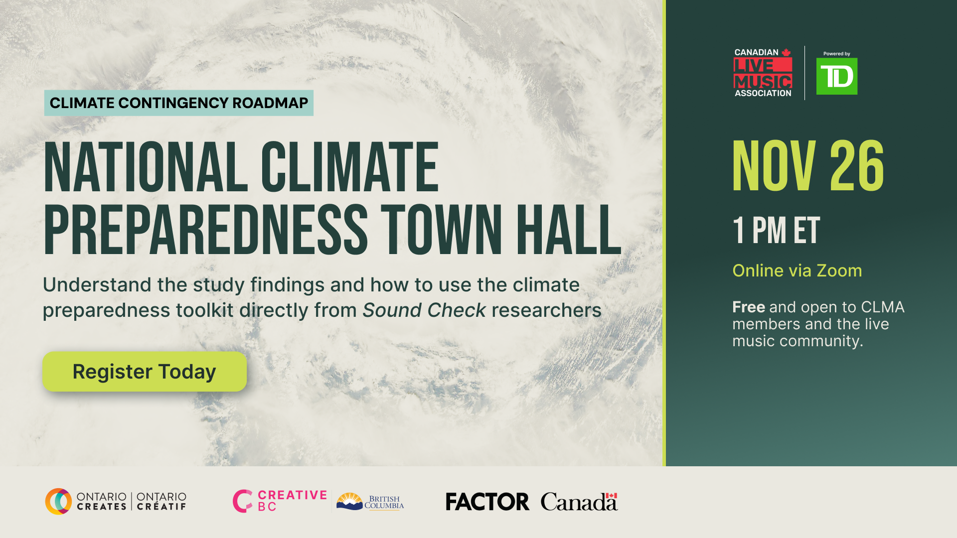 Canadian Live Music Association host National Climate Preparedness Town Hall