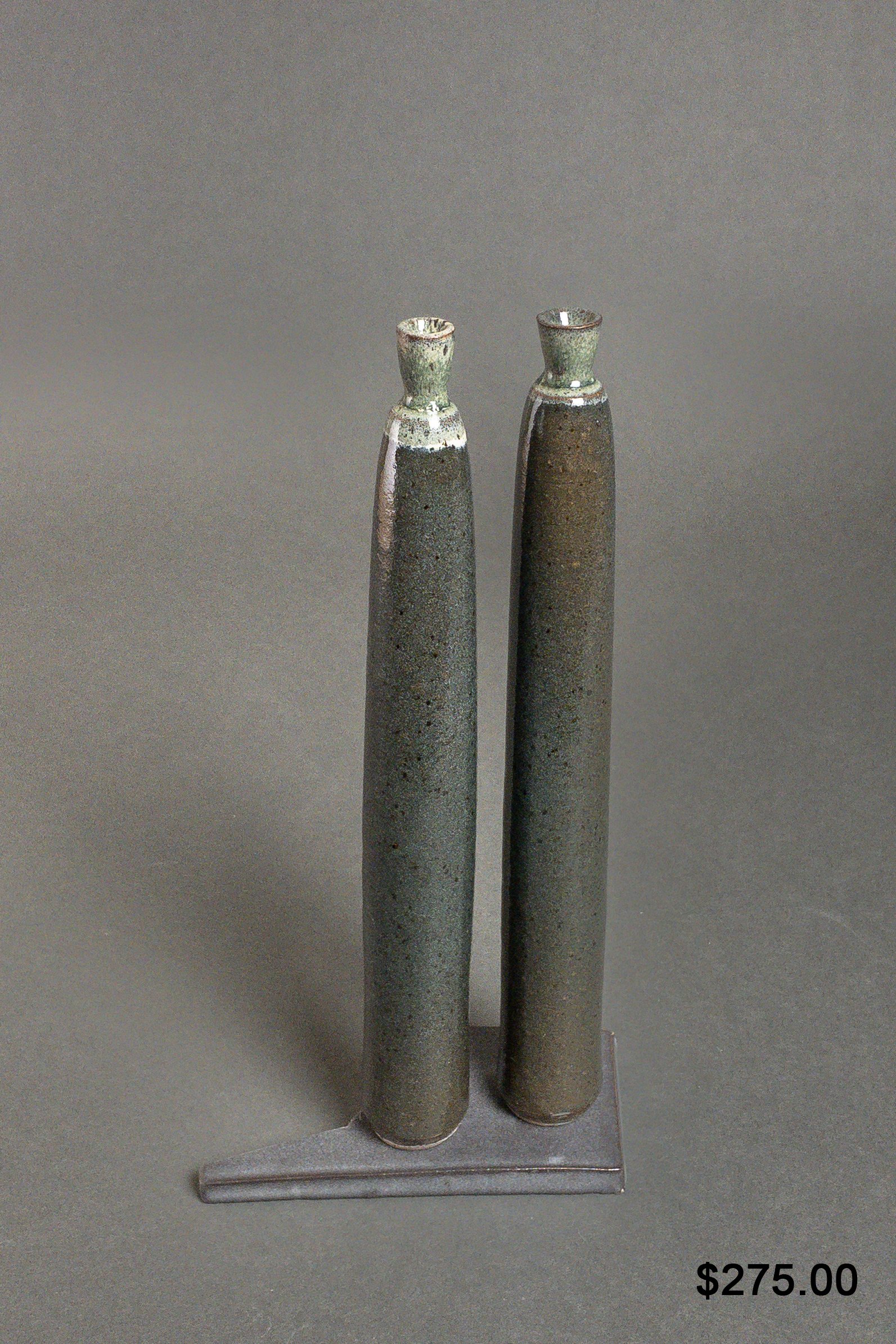 Earthenware Set, 11" Tall, Clear Glossy Glaze with Rutile. Available, Item: #09