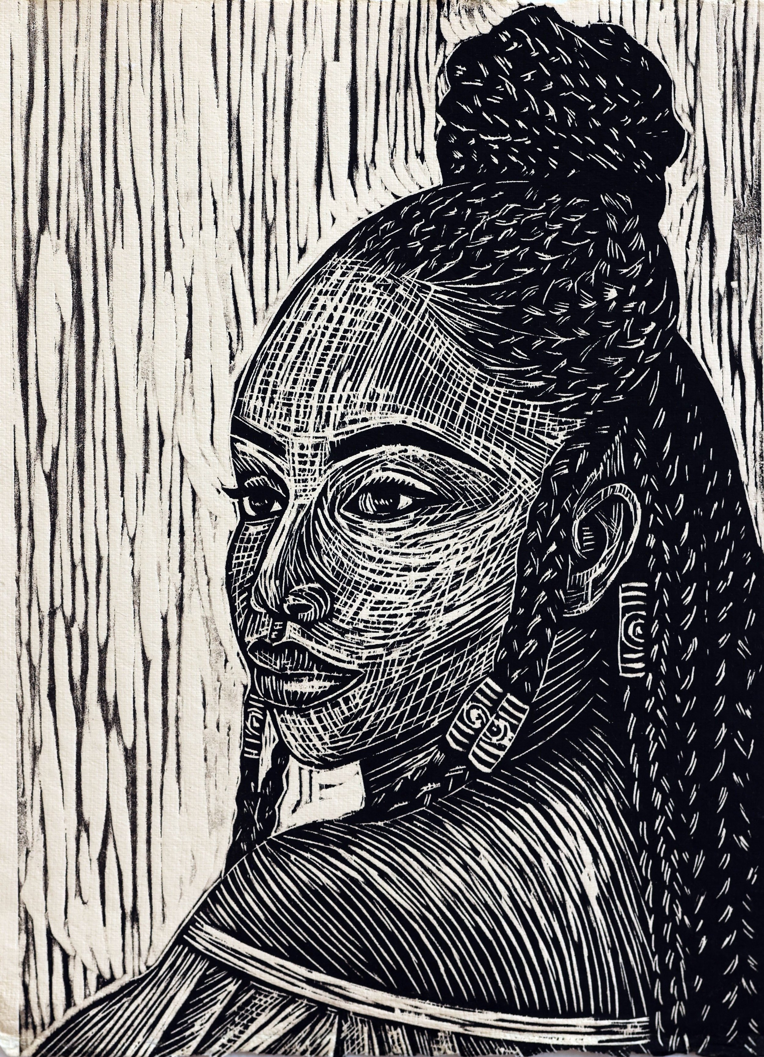 Portrait on Toned Paper (Cream)