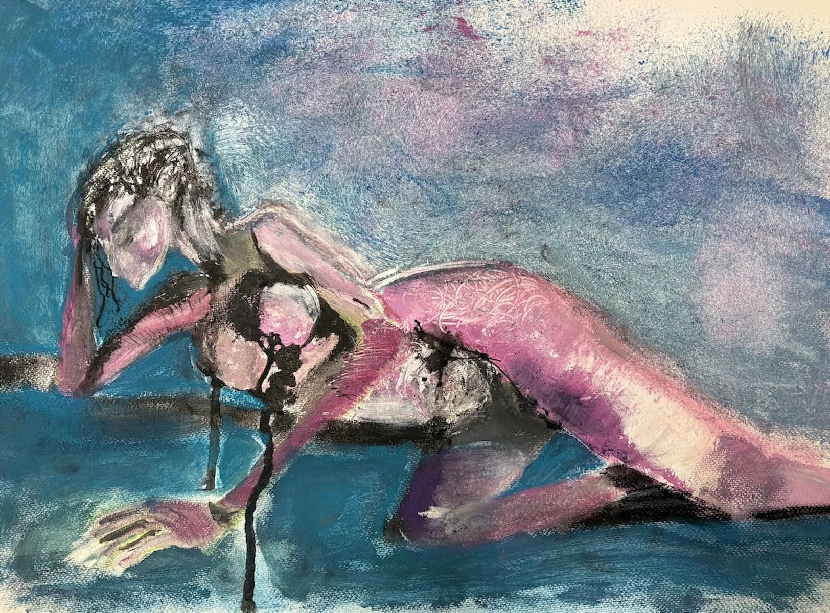 Hot spot 22 x 18 mixed media on paper $50