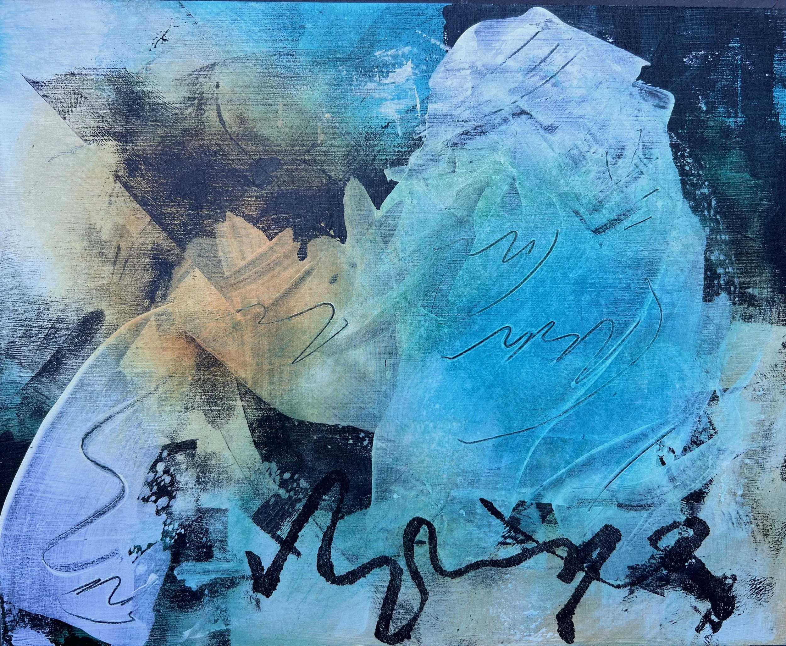 Evening Breeze mixed media on board
