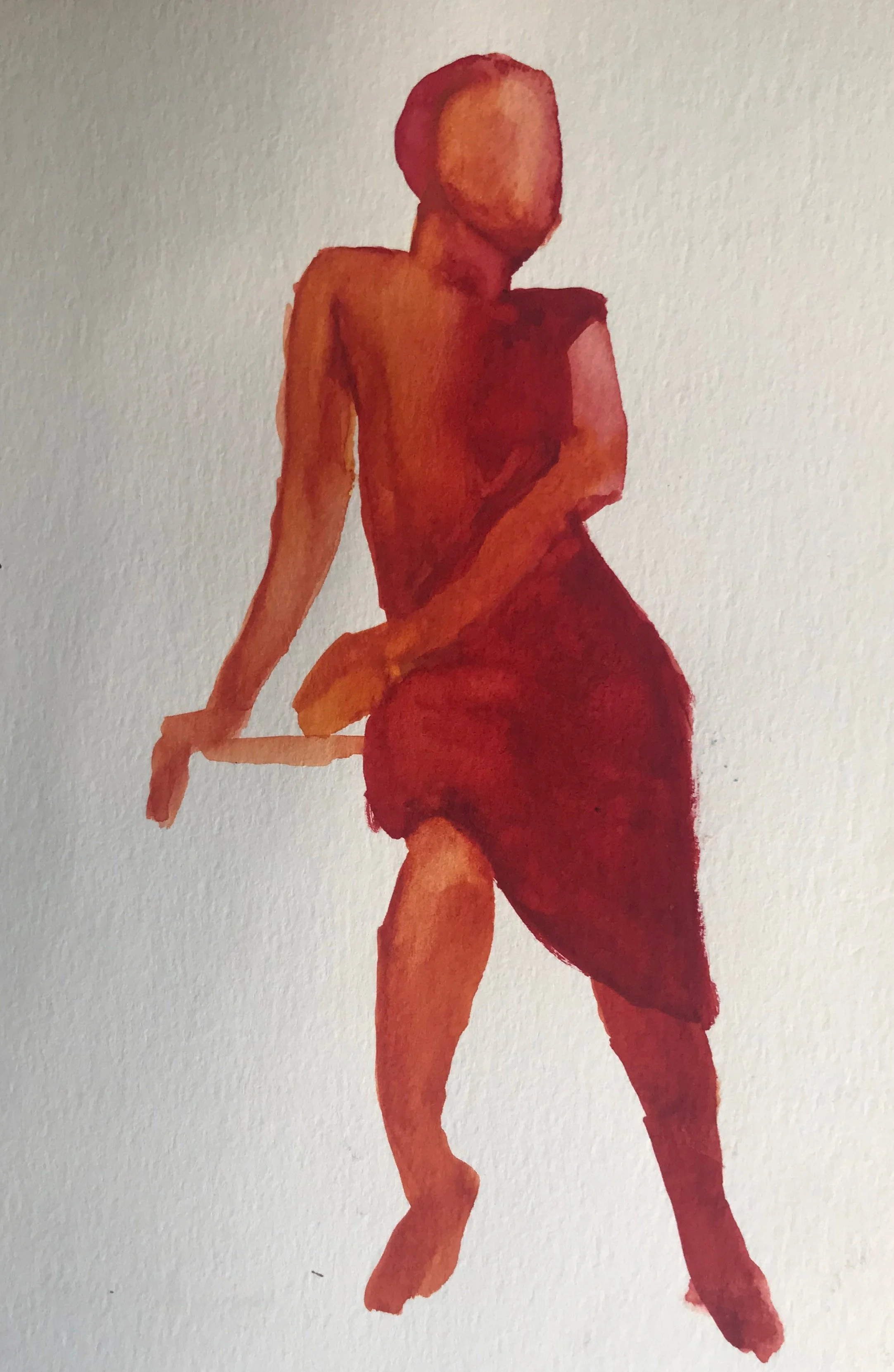 Waiting 7 x 11 watercolor on paper $25