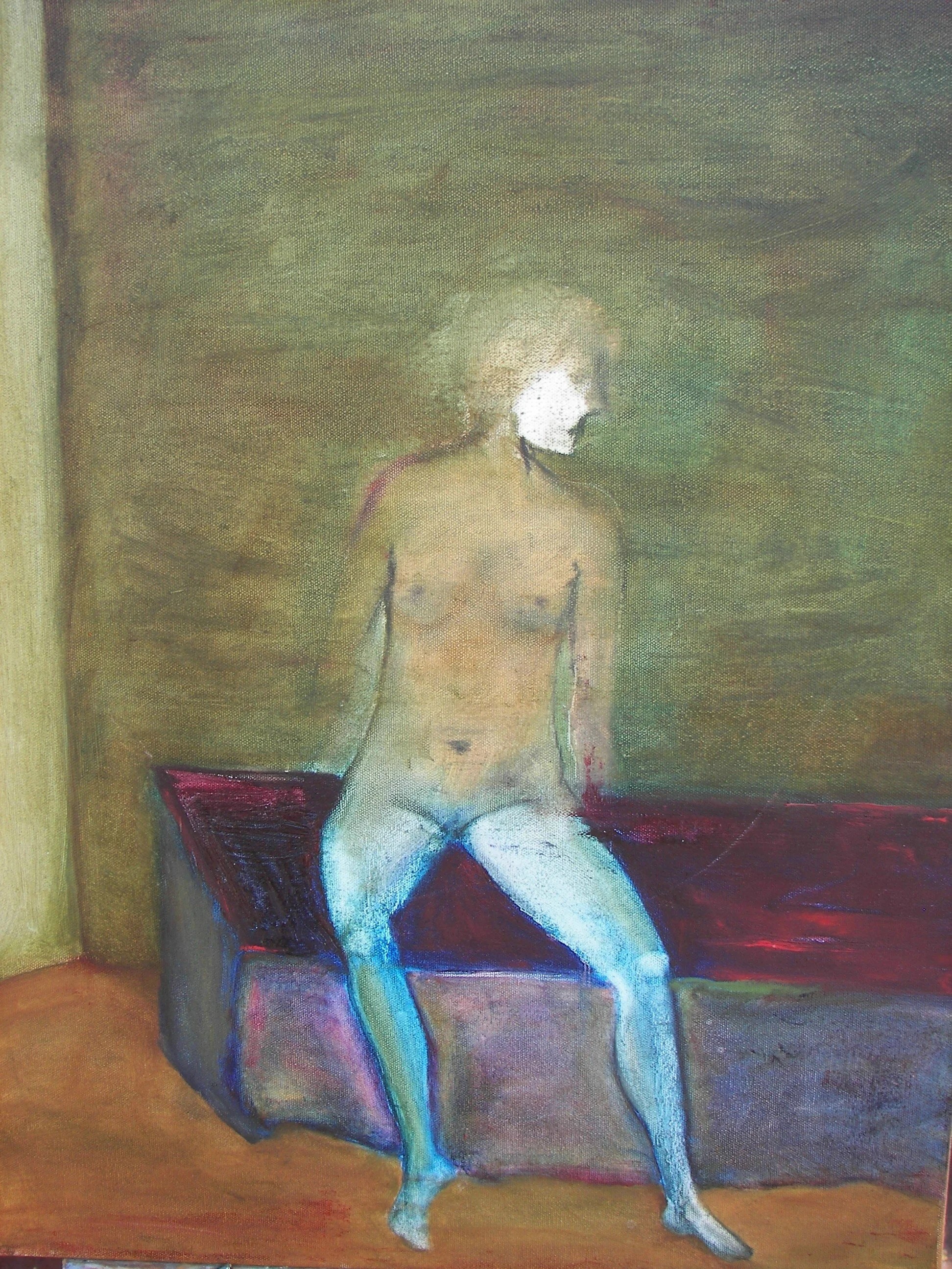 wounded girl oil on canvas 16 x 24 NFS
