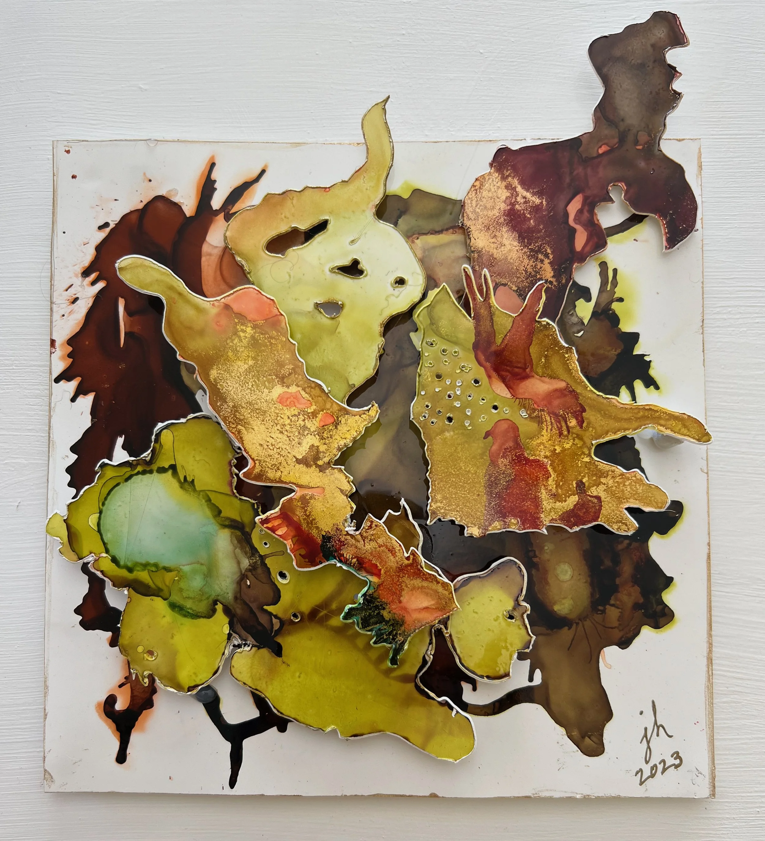 Autumn rhythms alcohol inks on repo paper
