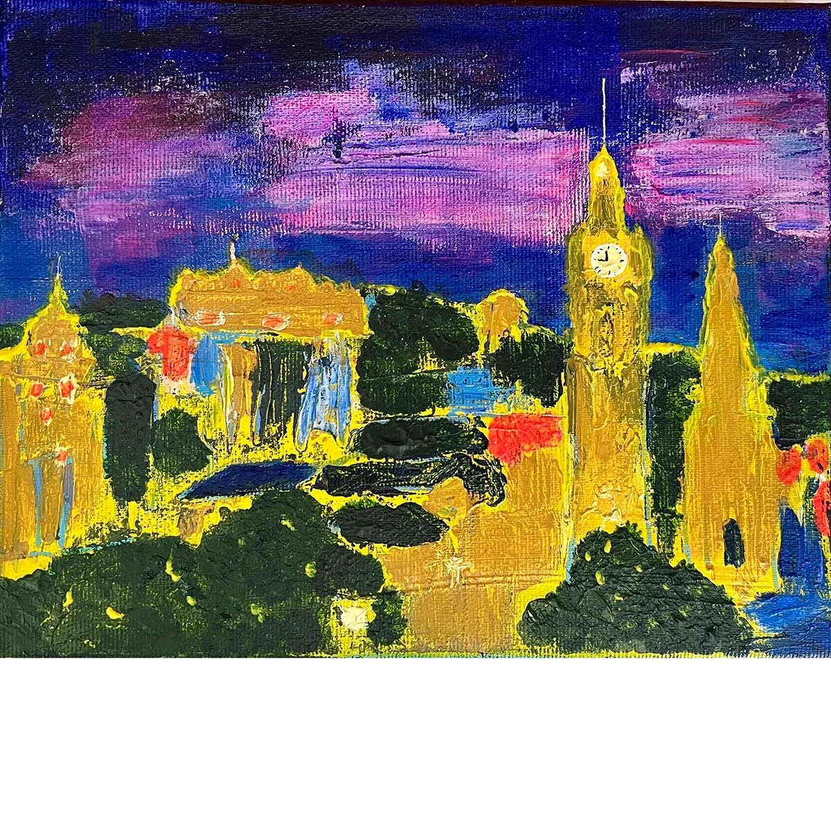 Twilight City Glow (Original on canvas)