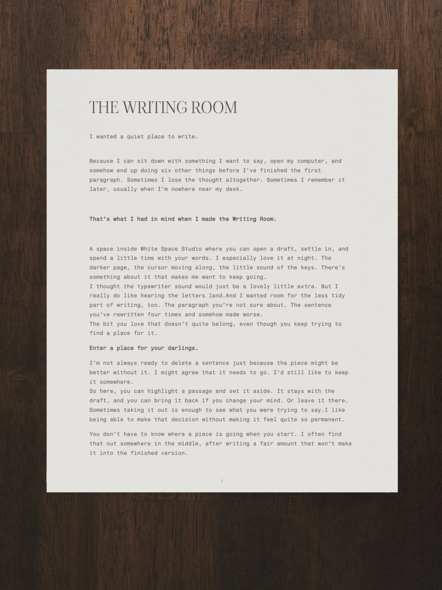WRITERS — YOUR WRITING ROOM AWAITS
