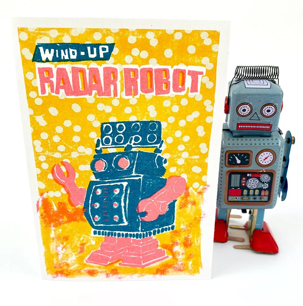 Vintage Toy Riso Print card. See shop for more information.