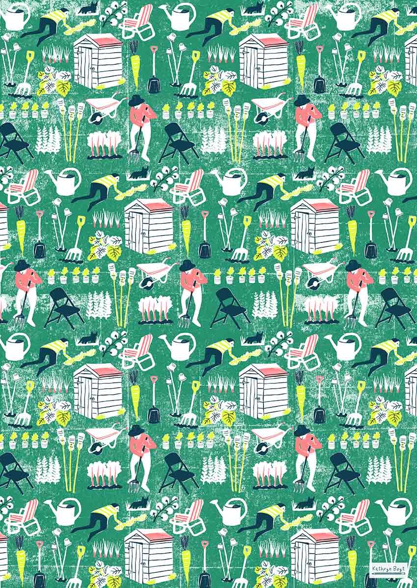 'Spring Greens' wrapping paper