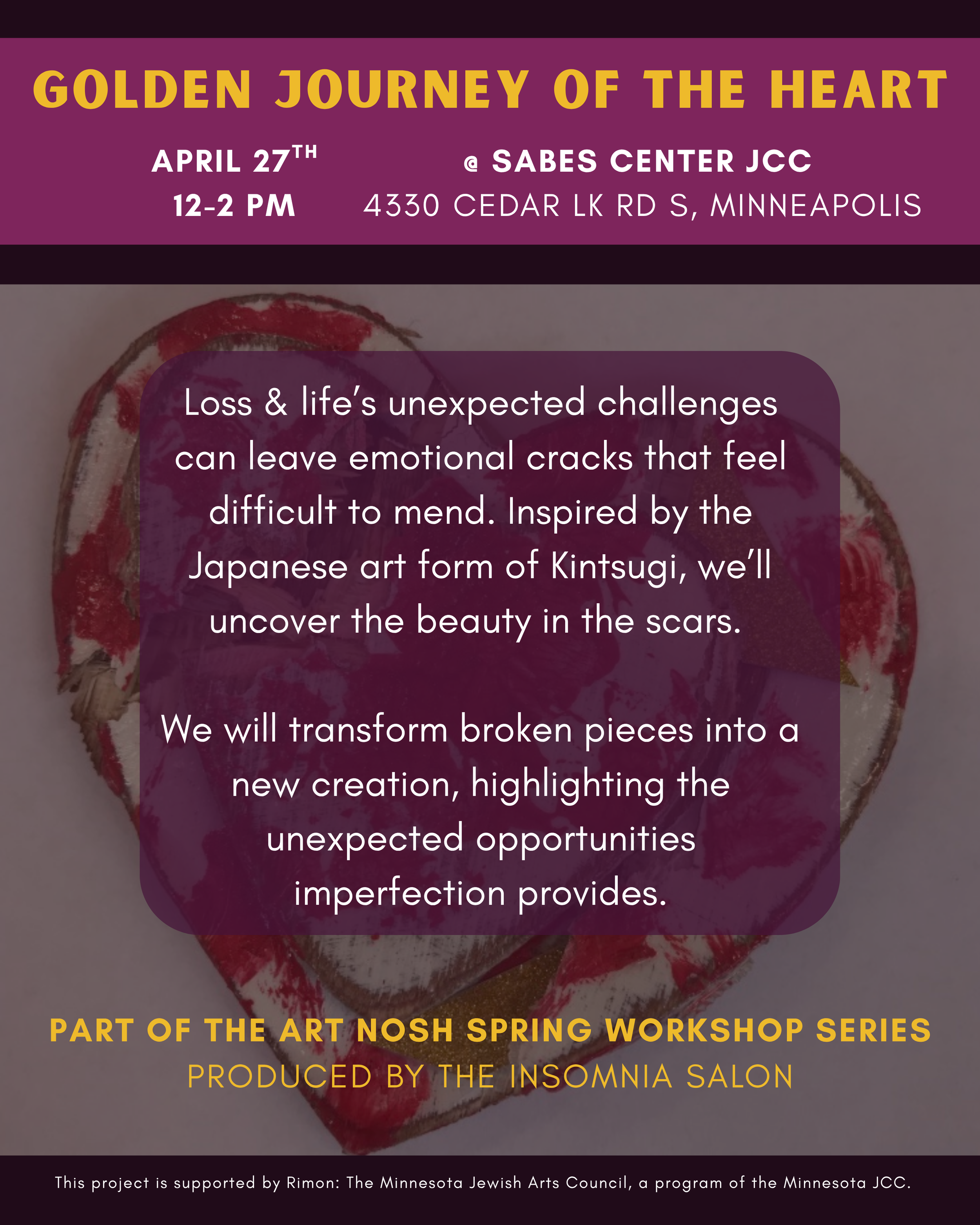 Golden Journey of the Heart: April 27th 12-2pm at Sabes JCC