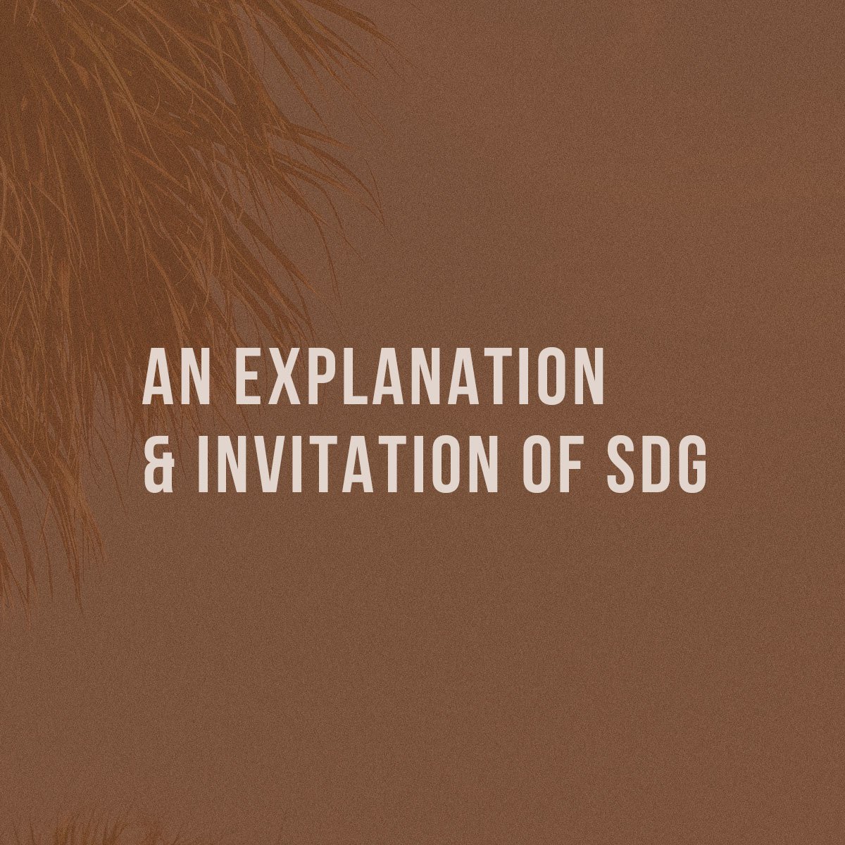An Explanation &amp; Invitation of SDG 