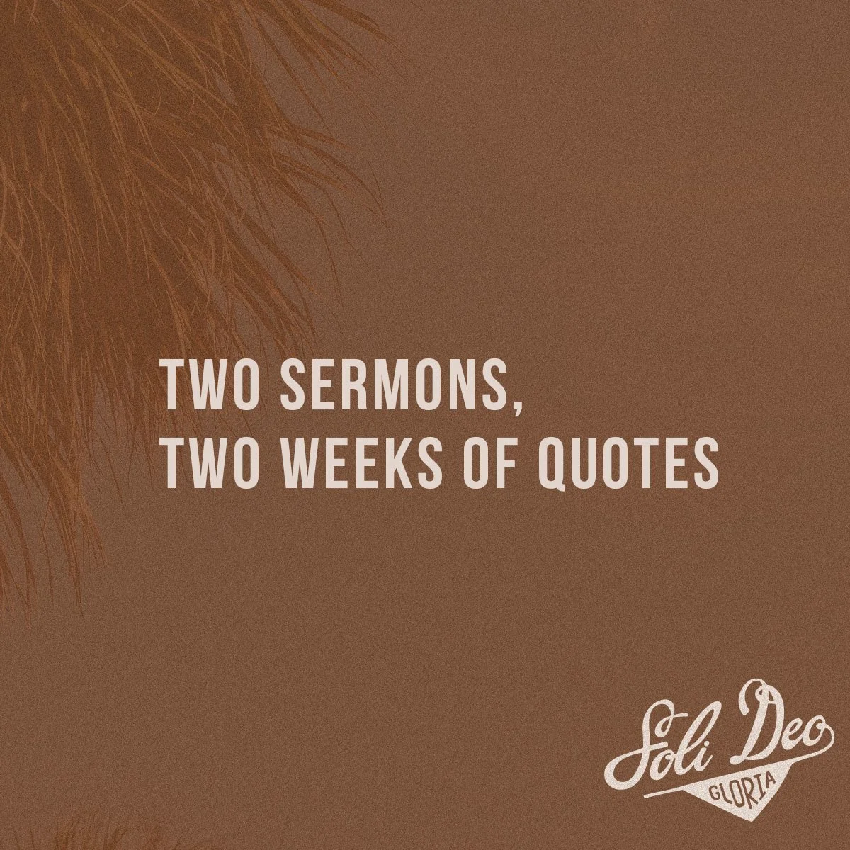 2 Sermons, 2 Weeks Of Quotes From SDG