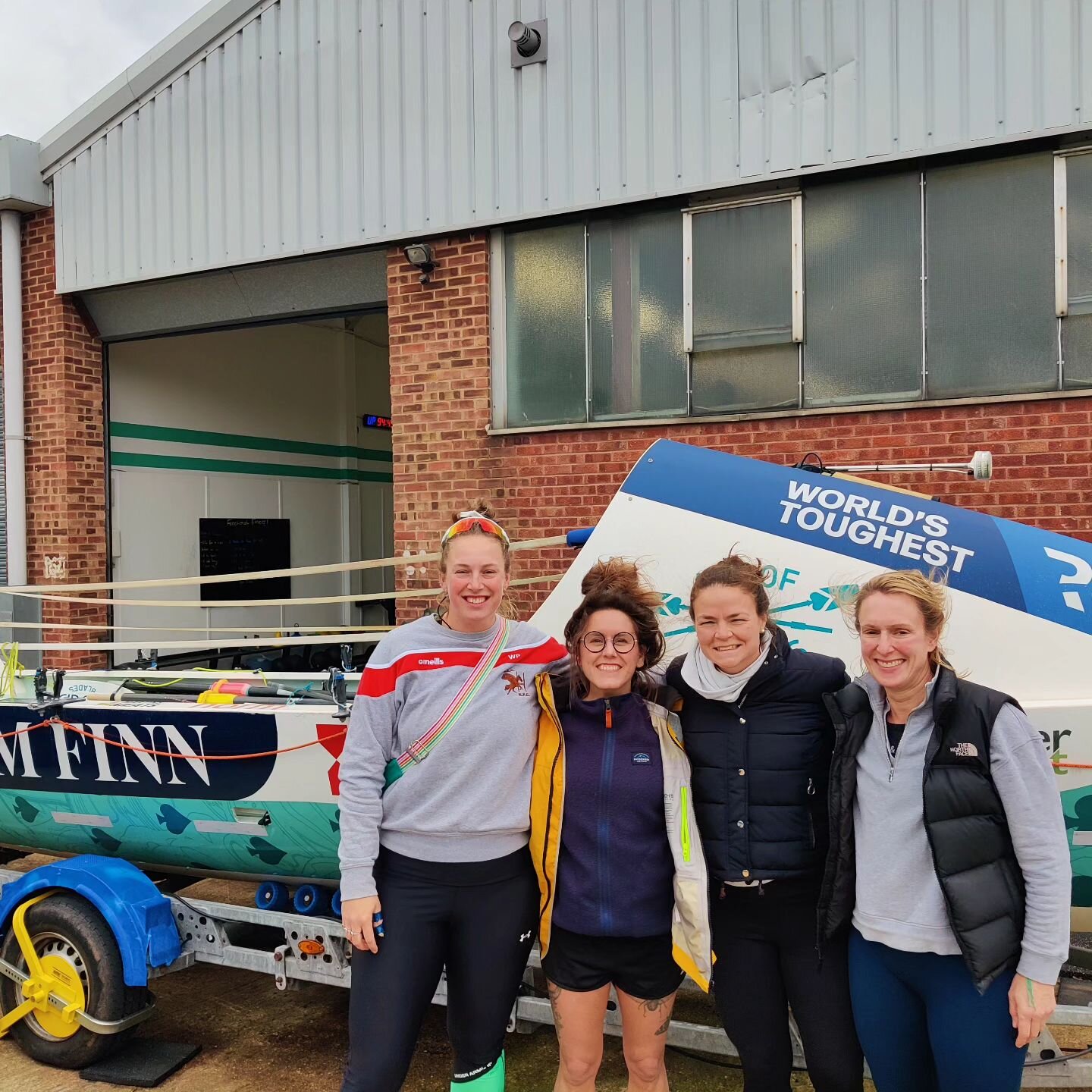 Full team reunited with the 5th team member, SS1 💙. We've given her a thorough clean out, and now we have a few events left to take her to before we hand her over to @team_deadlegz for their @worlds.toughest.row #Atlantic2025 crossing. We're going t