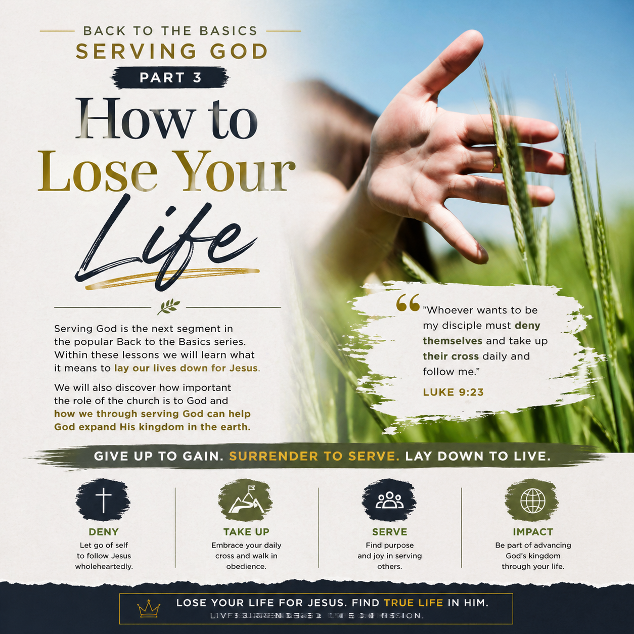 Back to the Basics Serving God Part 3 / How to Lose Your Life