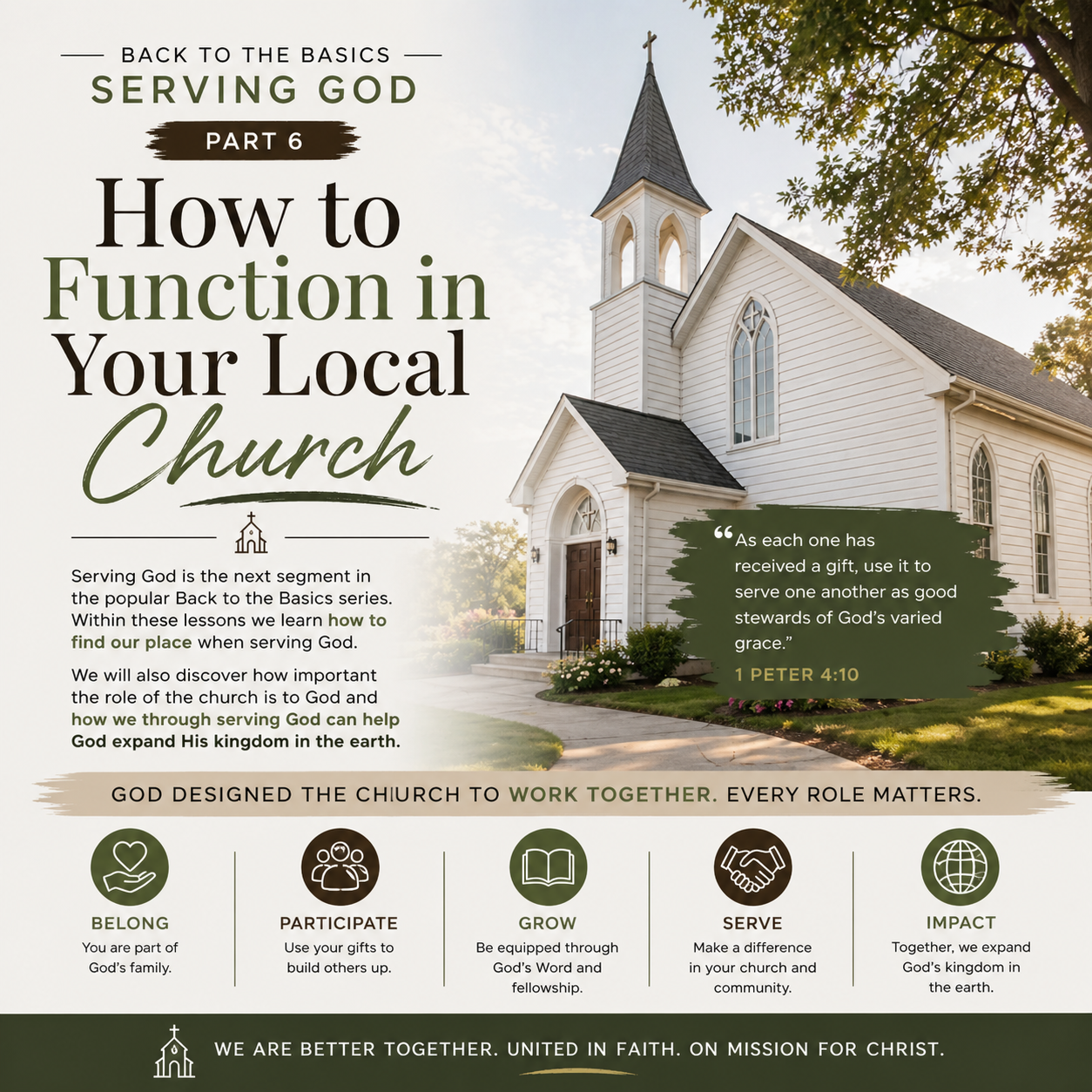 Back to the Basics Serving God Part 6 / How to Function in Your Local Church