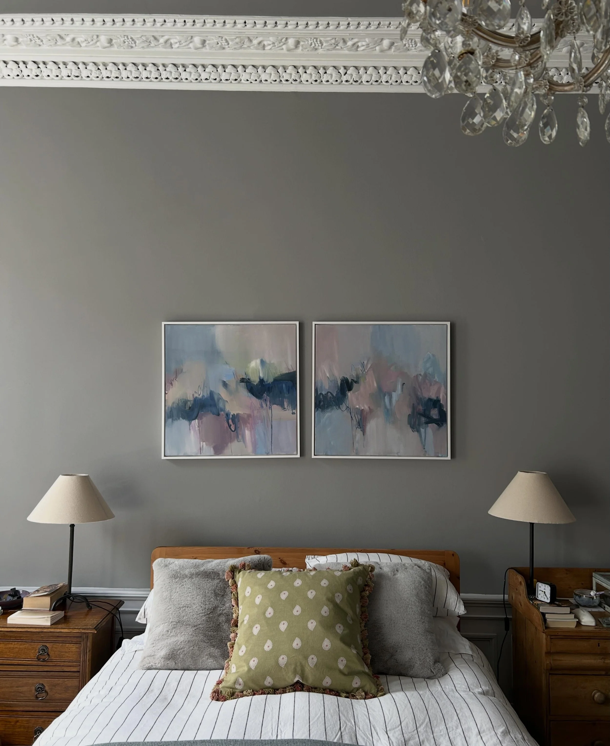 A diptych of mine from last year, looking lovely hanging in this space. 

After a recent few enquiries, I thought it I&rsquo;d mention that I&rsquo;m always happy to be contacted about available work or to discuss commissions. 

It&rsquo;s not long u