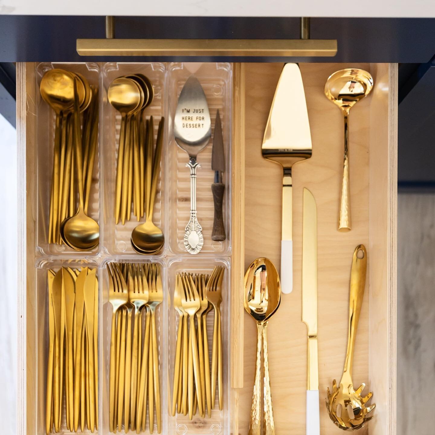 When you have silverware (or is it called goldware?) this pretty- it only makes sense to have it organized!

SAVE THIS POST FOR KITCHEN INSPIRATION!

#marthastewartliving #showmeyourstyle #organizationalinspo #homesolutions #declutteryourhome #declut