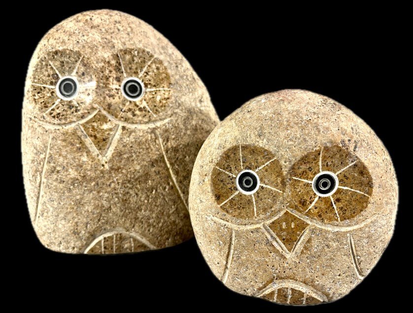 A couple of sweet pairs in the current @4th.meridian.art.auctions online auction! 
🦉🐻
Link in profile - just head to our website to click through and check the entire auction. Some great art too!
#pottery #stone #bidonline