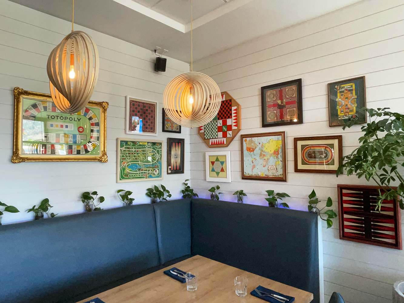 Recently added, a custom installation with vintage framed gameboards