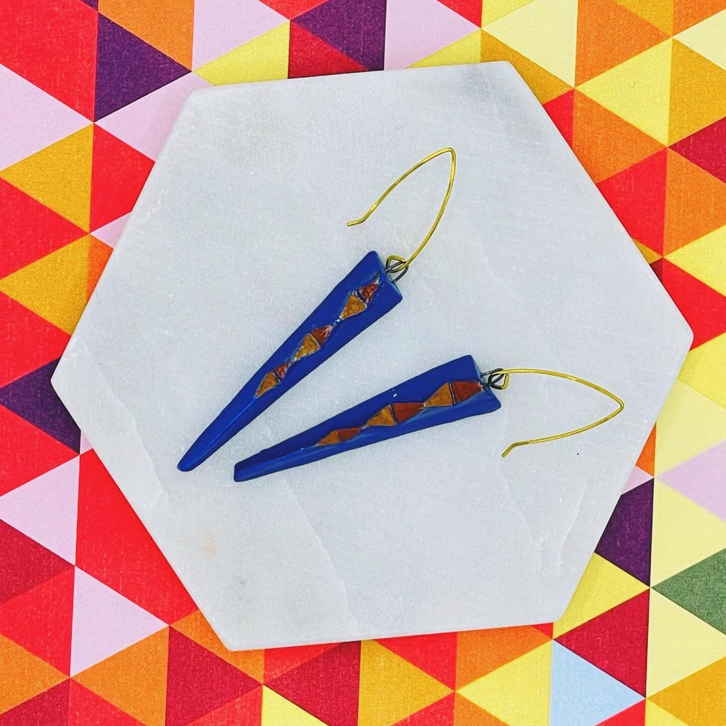 Shiny Blue Daggers #porcelain #porcelainjewelry #modernceramics #modernjewelry #handmade #style #designer #handcraftedjewelry