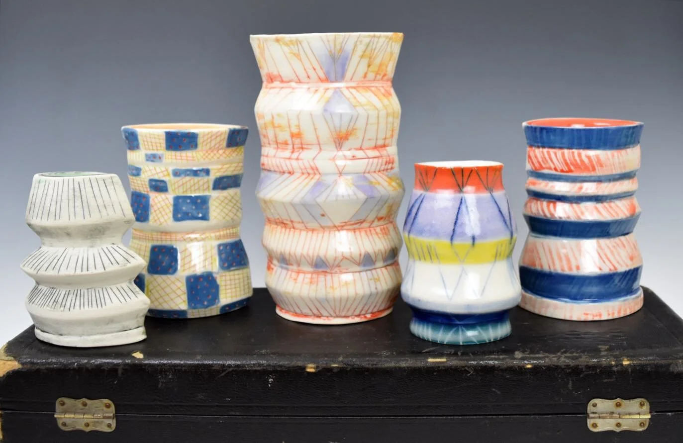 I&rsquo;ve been working on a new collection of window sill bud vases🌱they will be available this summer! ☀️#ceramics #pottery #colorfulart #budvase #handmade