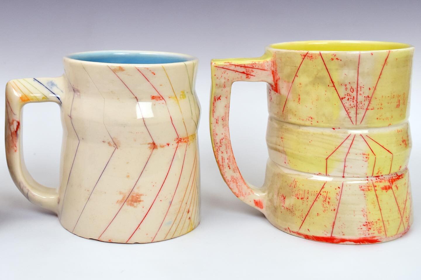 Pride and Highlighter Mug&hellip;🌈🌦#ceramics #pottery #modernceramics #coffeemug #bright #color #handmade