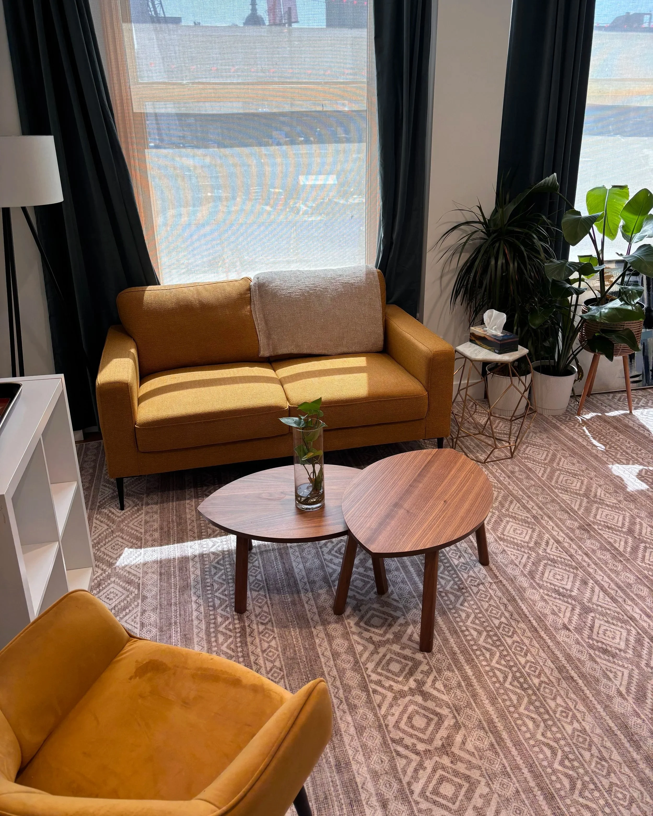 Vancouver counselling office with comfortable seating and natural light
