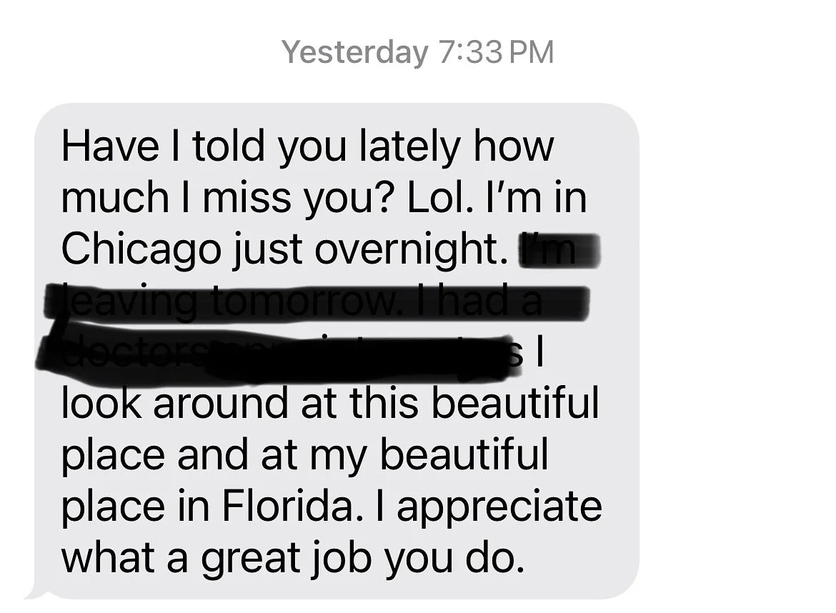 When you get a sweet text message from a former client and it makes your day. 😊.

#Ilovemyclients #Ilovemyjob #Ihavethebestclients #interiordesigner