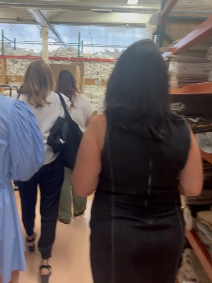 FIELD 🚗TRIP!! We got a behind-the-scenes tour of the workroom at @easternaccents yesterday. Be sure to swipe 👉🏻through to see all the pics/videos. Although I am highlighting their custom pillows here in this post, they  also make custom duvets, co